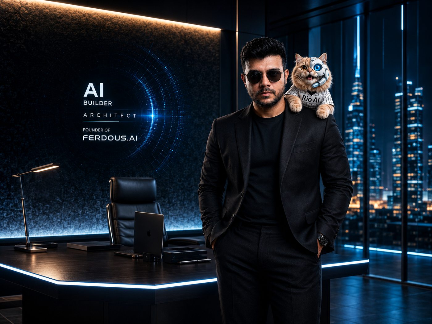 Ferdous Tushar with Rio in the FERDOUS.AI studio